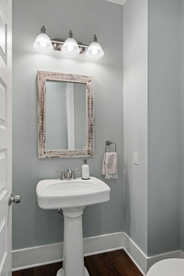 bathroom featuring hardwood / wood-style flooring