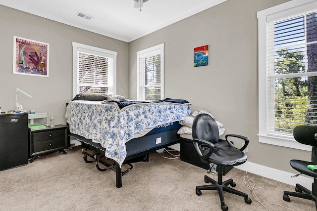 view of carpeted bedroom