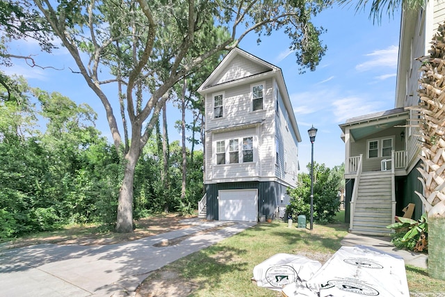 view of front of house with a garage