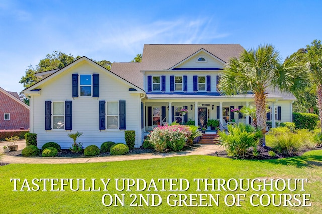 4227 Sawgrass Dr, North Charleston, SC 29420 - view of front facade with covered porch and a front yard