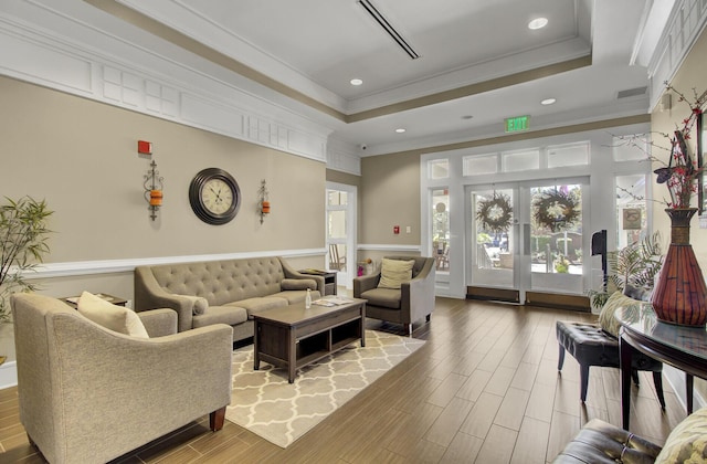 4227 Sawgrass Dr, North Charleston, SC 29420 - community lobby with crown molding, recessed lighting, and a wainscoted wall