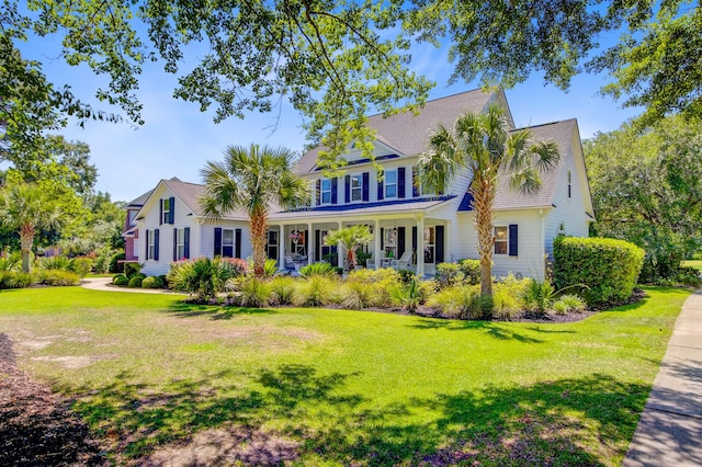 4227 Sawgrass Dr, North Charleston, SC 29420 - view of front of house featuring covered porch and a front yard
