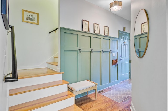 4227 Sawgrass Dr, North Charleston, SC 29420 - stairs featuring wood finished floors