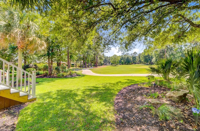 4227 Sawgrass Dr, North Charleston, SC 29420 - view of grassy yard with view of wooded area and golf course view