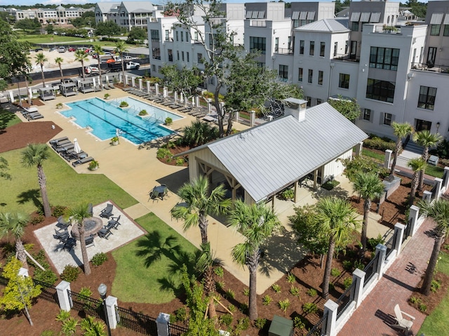 drone / aerial view featuring a residential view