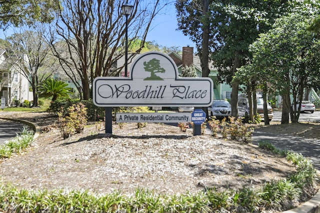 view of community sign