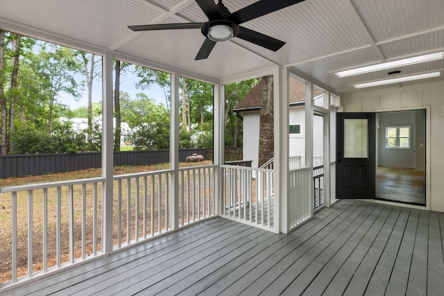 1019 Royalist Rd, Mount Pleasant, SC 29464 - unfurnished sunroom with ceiling fan