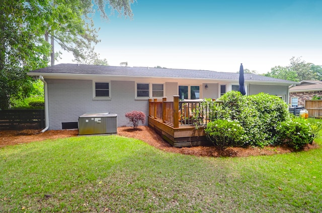 1416 Glencoe Dr, Mount Pleasant, SC 29464 - rear view of property featuring a wooden deck and brick siding