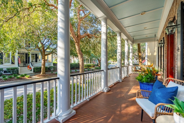 exterior space featuring covered porch