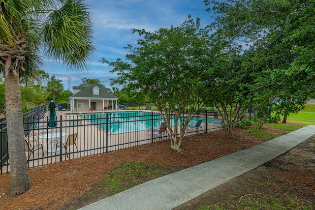 view of pool with a patio area