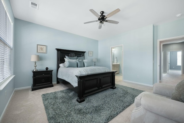 148 Omalley Dr, Summerville, SC 29483 - bedroom featuring light carpet, baseboards, visible vents, and ensuite bath