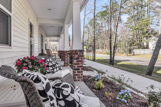 view of patio with a porch