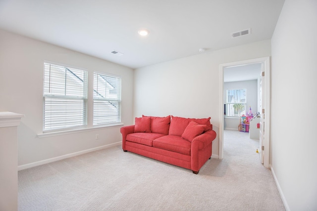 533 Richfield Way, Summerville, SC 29486 - living area with visible vents, baseboards, and light carpet