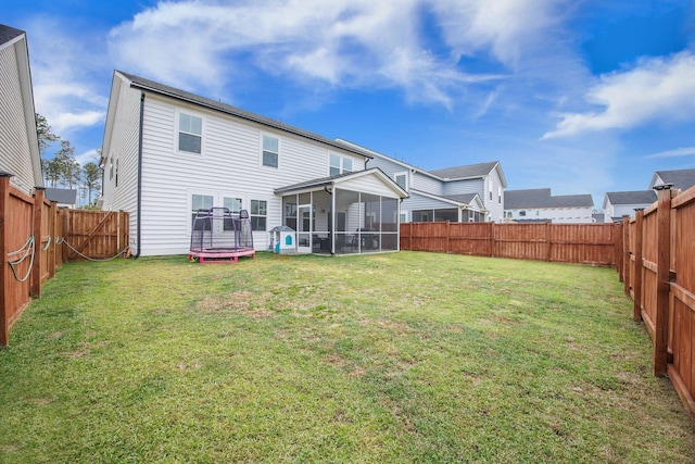 533 Richfield Way, Summerville, SC 29486 - back of house with a lawn, a sunroom, and a fenced backyard