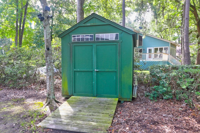 view of shed