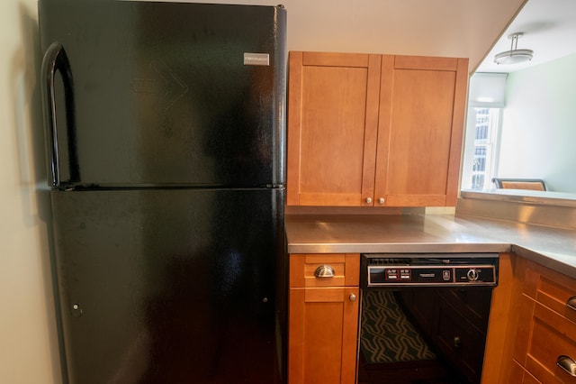 kitchen with black appliances