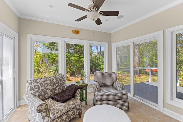 1324 Southlake Dr, Mount Pleasant, SC 29464 - sunroom / solarium with tile patterned flooring, crown molding, and baseboards