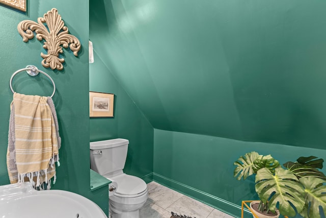 1324 Southlake Dr, Mount Pleasant, SC 29464 - bathroom featuring a sink, lofted ceiling, and toilet