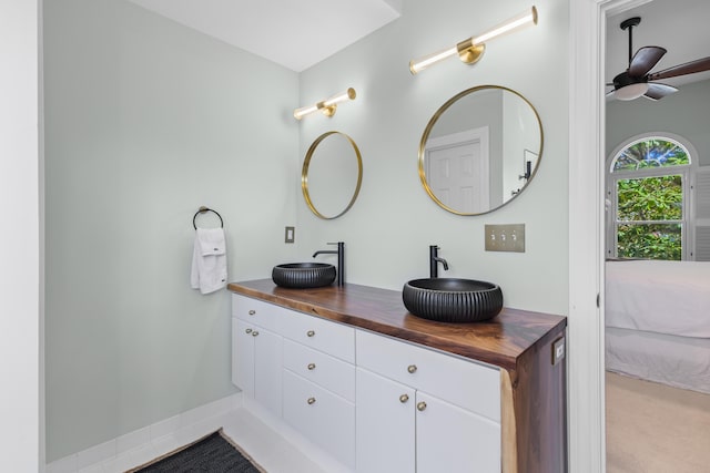 1324 Southlake Dr, Mount Pleasant, SC 29464 - ensuite bathroom with double vanity, ensuite bath, a sink, and a ceiling fan