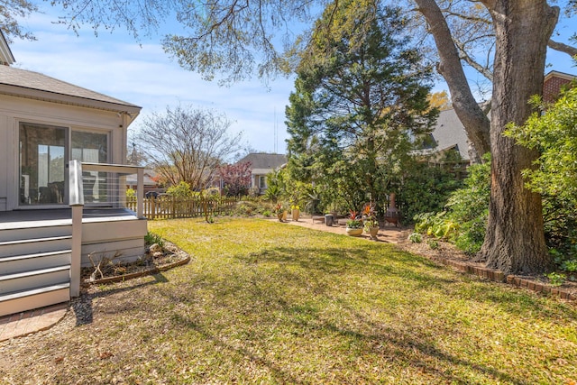 1324 Southlake Dr, Mount Pleasant, SC 29464 - view of yard featuring a sunroom, fence, and a patio area