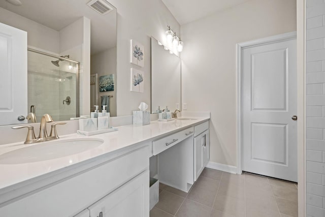 291 Lucca Dr, Summerville, SC 29486 - full bathroom featuring double vanity, tile patterned flooring, and a shower stall