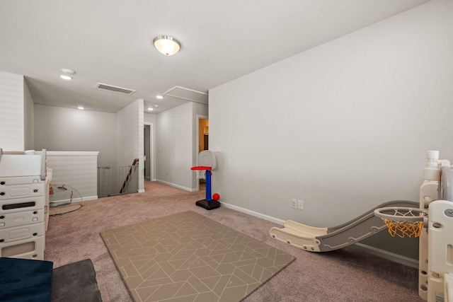 291 Lucca Dr, Summerville, SC 29486 - playroom with carpet flooring and attic access