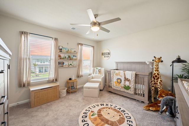 291 Lucca Dr, Summerville, SC 29486 - bedroom with a nursery area, carpet, and ceiling fan