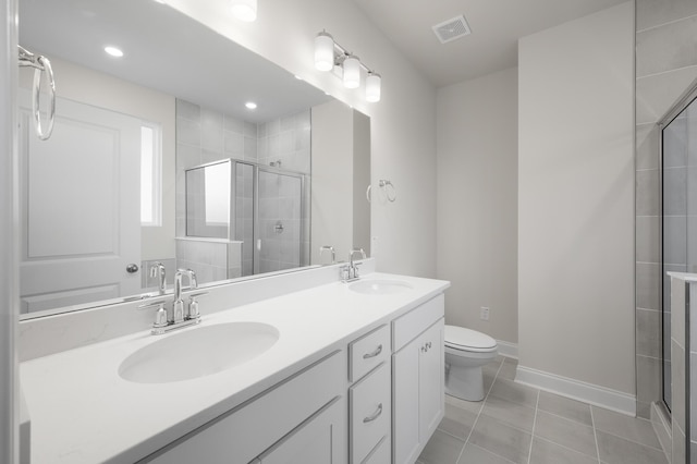 139 Dantzler Rd, Harleyville, SC 29448 - bathroom with visible vents, a shower stall, toilet, and a sink