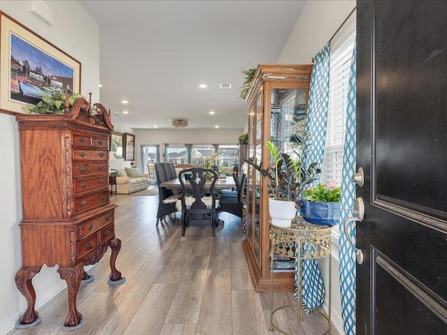 foyer entrance featuring hardwood / wood-style floors