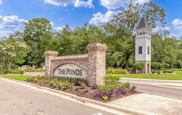 view of community sign