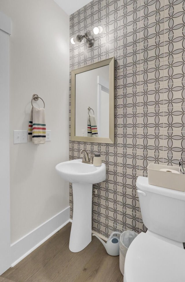 1821 Mead Ln, Johns Island, SC 29455 - bathroom featuring toilet, wood finished floors, and a sink