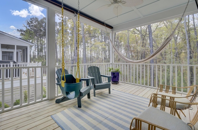 1821 Mead Ln, Johns Island, SC 29455 - sunroom featuring ceiling fan