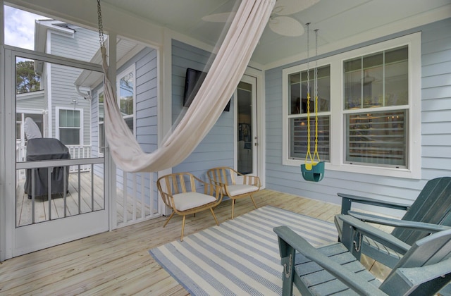 1821 Mead Ln, Johns Island, SC 29455 - wooden terrace with grilling area
