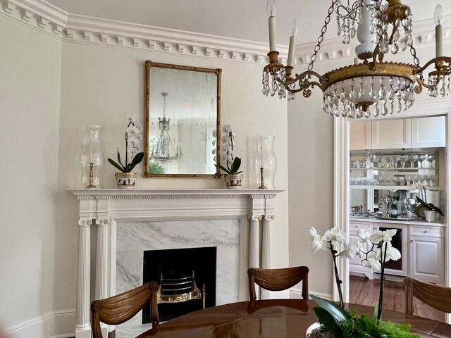 12 Orange St, Charleston, SC 29401 - sitting room with baseboards and a chandelier