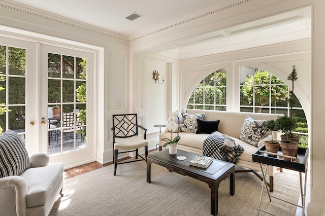 12 Orange St, Charleston, SC 29401 - sunroom / solarium with french doors and visible vents