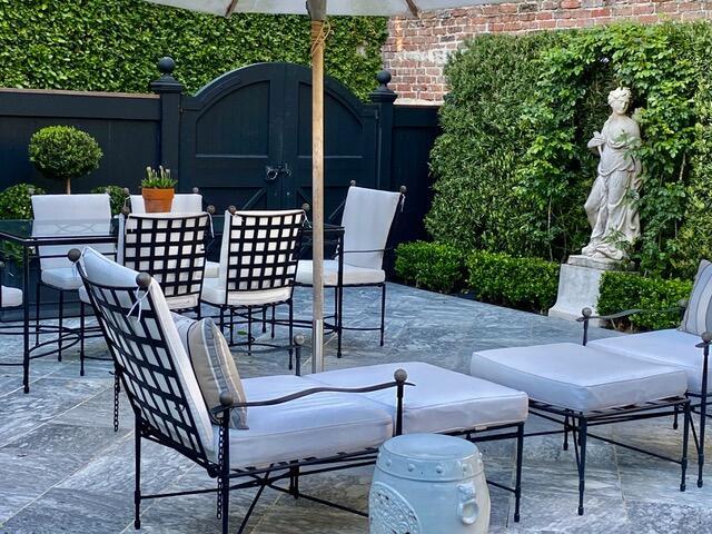 12 Orange St, Charleston, SC 29401 - view of patio / terrace with grilling area, fence, and a gate