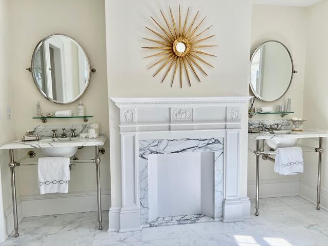 12 Orange St, Charleston, SC 29401 - bathroom featuring marble finish floor and ornate columns