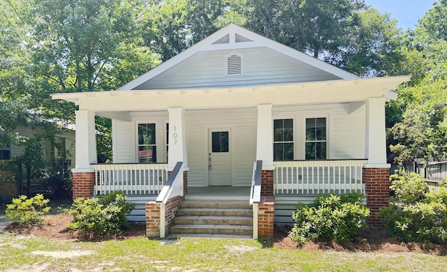 bungalow-style house with a porch