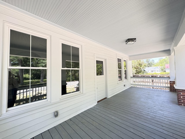 wooden deck with a porch