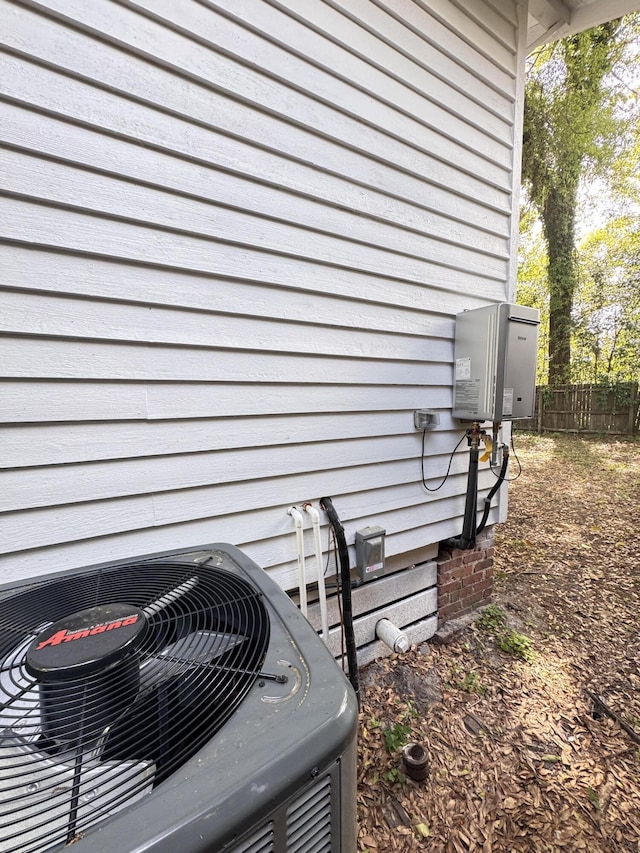 details with fence and cooling unit