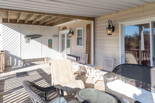 view of patio featuring french doors