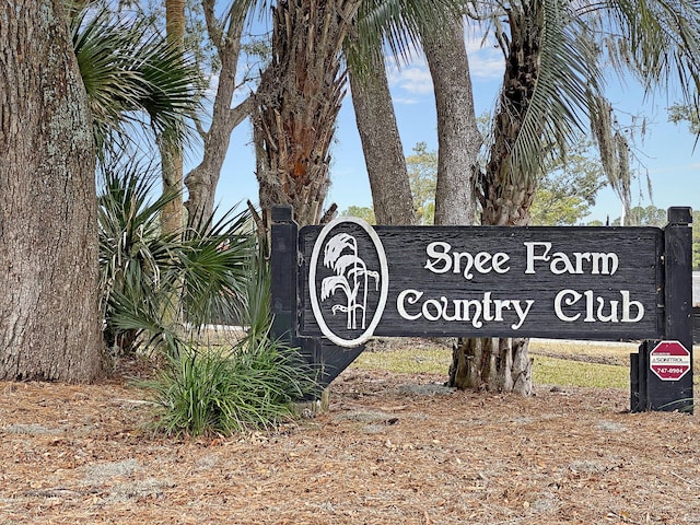 view of community sign