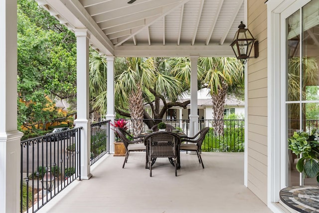 view of patio with outdoor dining area
