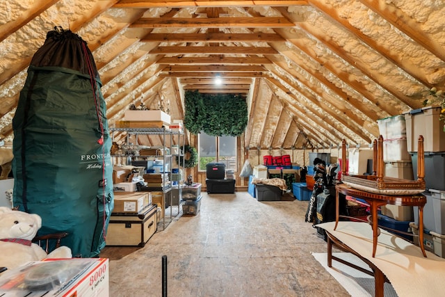 view of unfinished attic