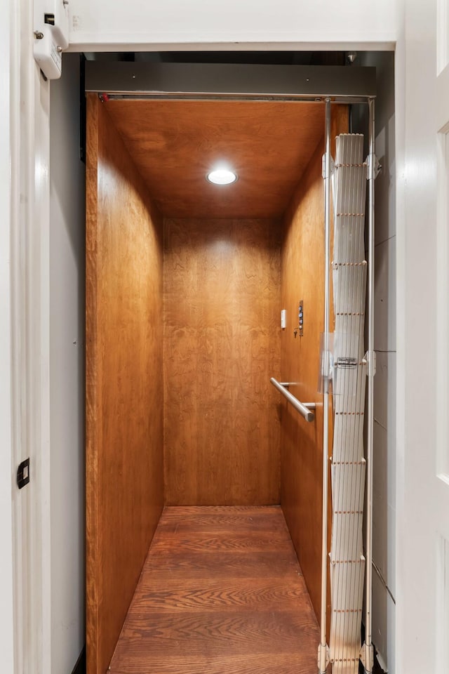 view of elevator