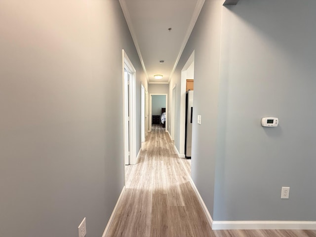 1225 Blakeway St Unit 906, Charleston, SC 29492 - hall featuring crown molding, light wood-type flooring, and baseboards