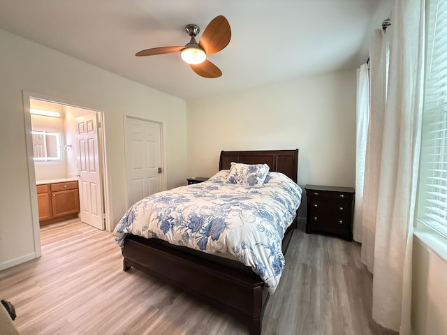 1225 Blakeway St Unit 906, Charleston, SC 29492 - bedroom featuring light wood-style floors, ensuite bath, and ceiling fan
