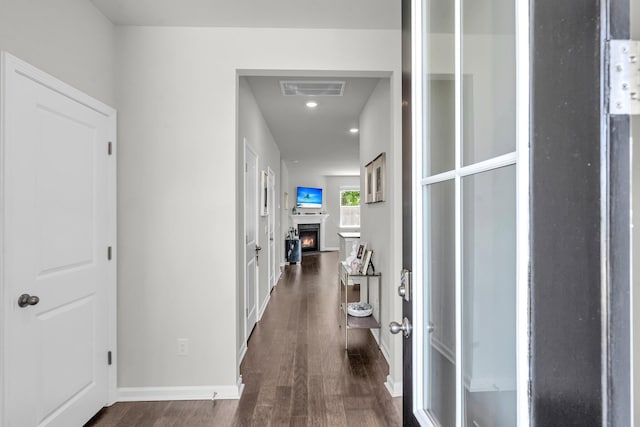 1132 Wading Point Blvd, Huger, SC 29450 - hall with dark wood finished floors, recessed lighting, and baseboards