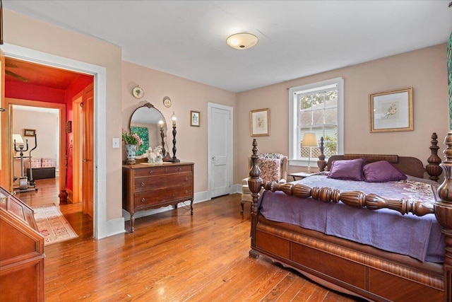 bedroom featuring light wood-type flooring