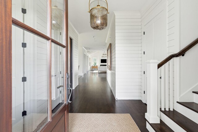 interior space featuring dark wood-type flooring